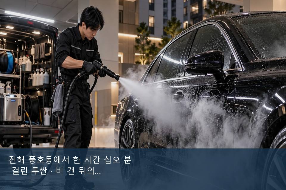 진해 풍호동에서 한 시간 십오 분 걸린 투싼 · 비 갠 뒤의 작업