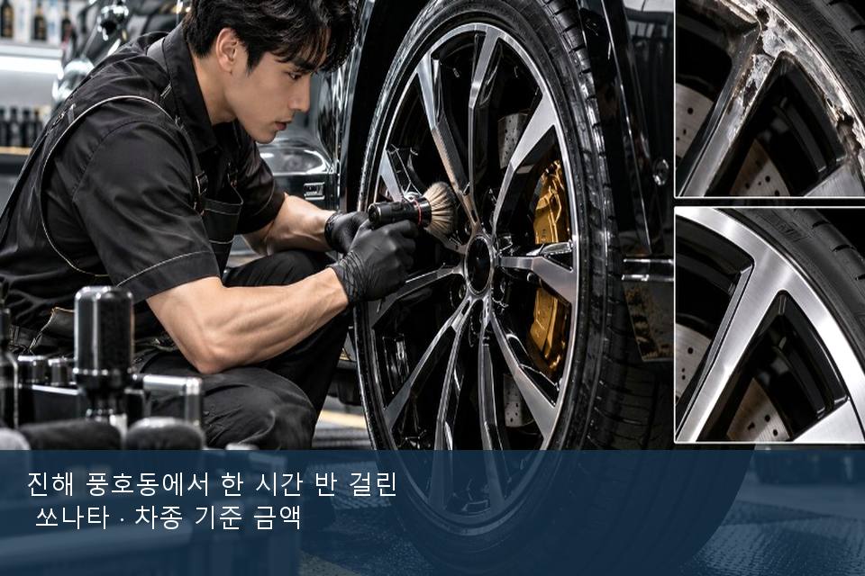 진해 풍호동에서 한 시간 반 걸린 쏘나타 · 차종 기준 금액